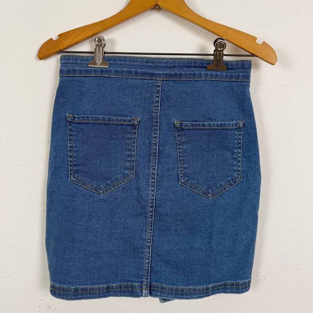 Pretty Little Things Women Denim Mini Skirt Size 2 Western Southwestern Rodeo - Picture 3 of 6